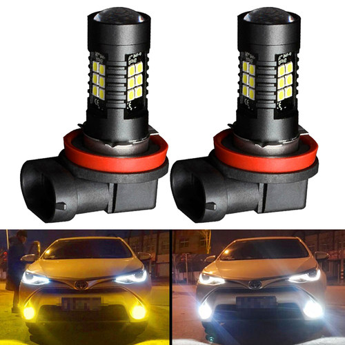 H11 LED前雾灯H8汽车防雾灯9005 HB3高亮白光HB4常亮9006灯泡12V