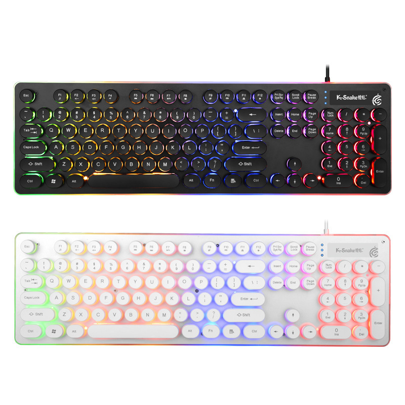 复古朋克风电脑彩虹背光USB有线游戏键盘台式笔记本 通用发光键盘在类目 电脑硬件/显示器/电脑周边, 键盘中 - 来自Buy2taobao.com提供专业的淘宝代购服务