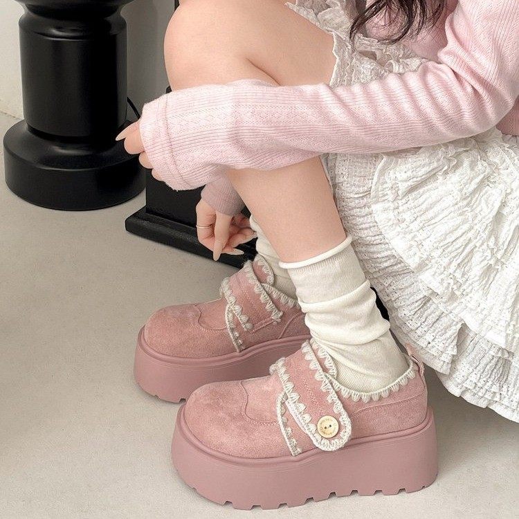 粉色厚底勃肯鞋女魔术贴小个子增高百搭休闲单鞋,女鞋,勃肯鞋/软木鞋,淘宝优惠券,粉丝福利购,淘宝优惠卷