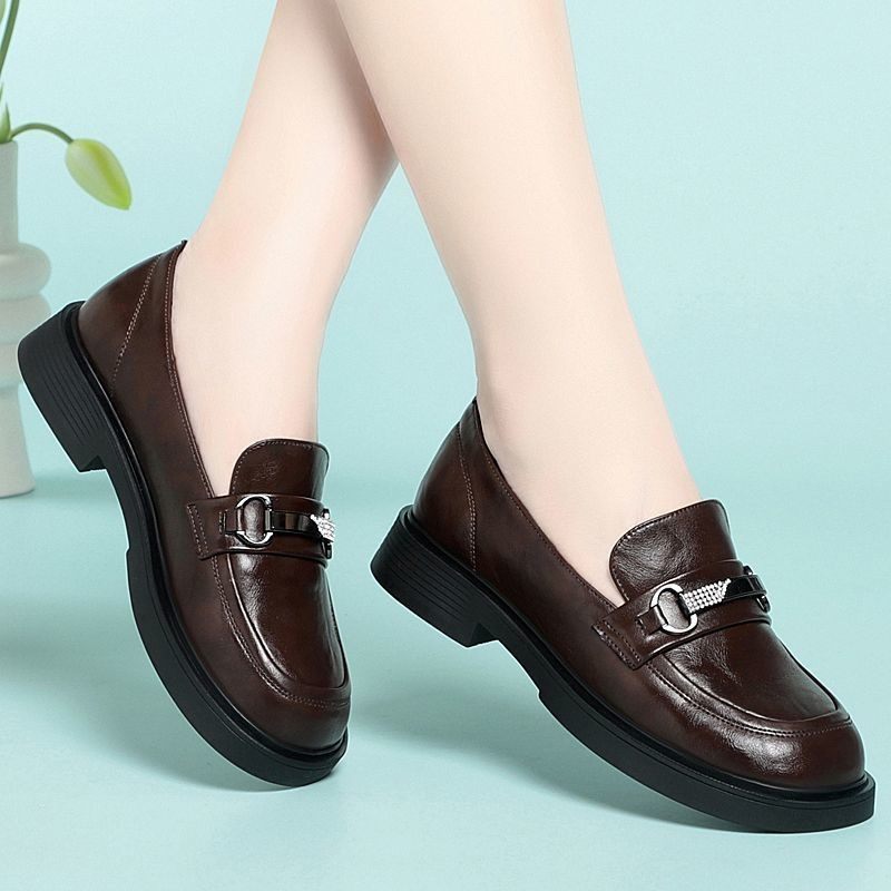 英伦风乐福鞋女软皮金属扣一脚蹬软底百搭休闲单鞋,女鞋,乐福鞋（豆豆鞋）,淘宝优惠券,粉丝福利购,淘宝优惠卷