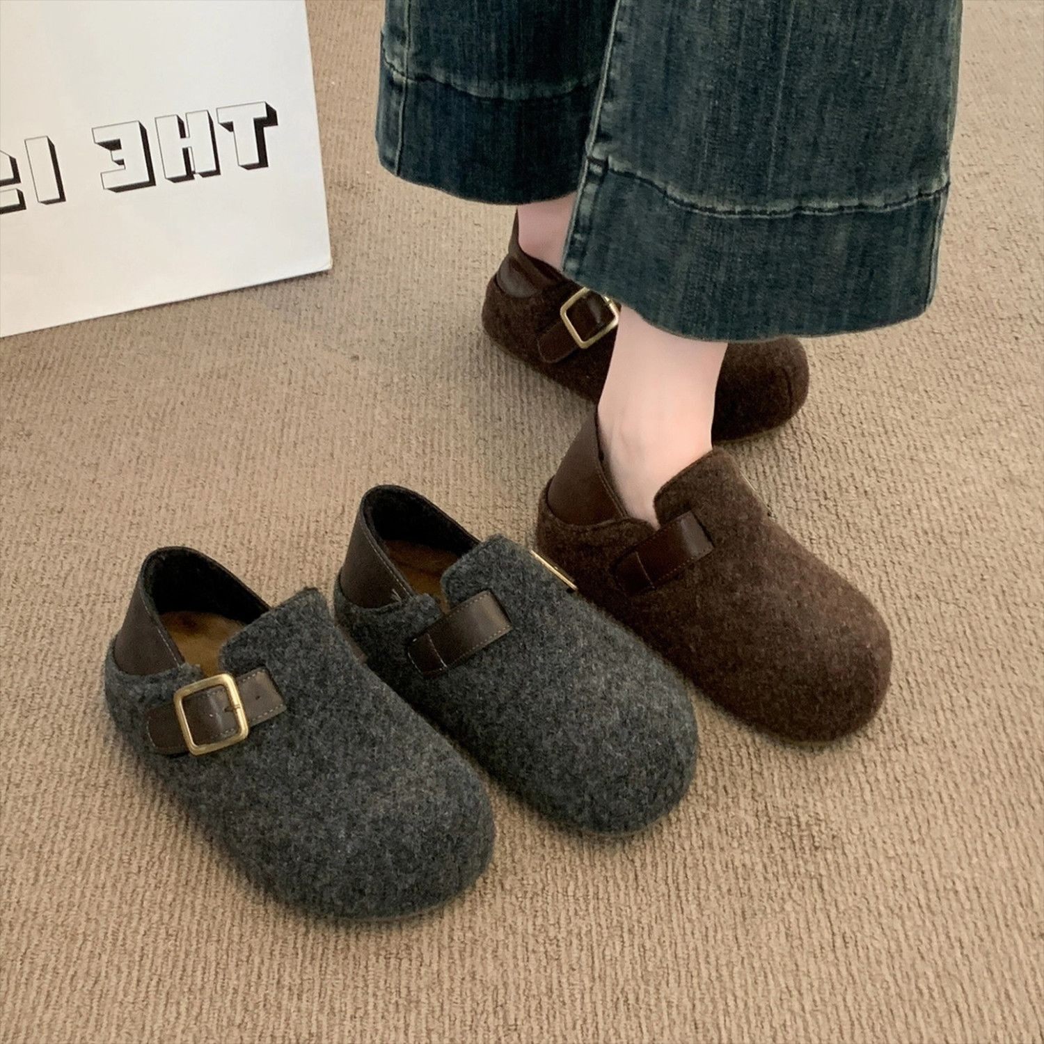 毛绒全包勃肯鞋女内增高厚底懒人鞋冬季加绒保暖棉鞋,女鞋,勃肯鞋/软木鞋,淘宝优惠券,粉丝福利购,淘宝优惠卷