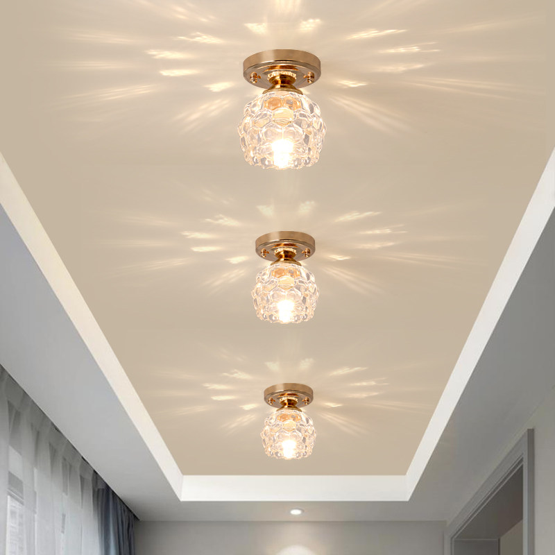 廊灯过道灯现代简约创意个性通道嵌入式射灯水晶筒灯进门玄关灯