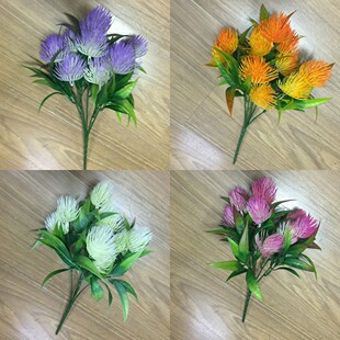 仿真松针树叶假松树枝插花植物墙配叶子盆栽五彩色塑料松针叶松枝