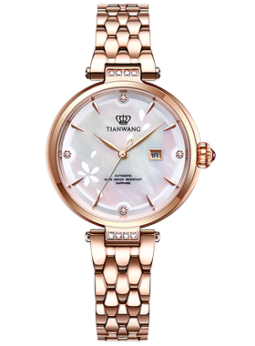 天王繁花系列女表机械表贝母表盘气质女士手表礼物送女友LS51176