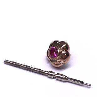 依波表51320126原装镶钻红宝石把头正品女表冠5132精钢防水表把的