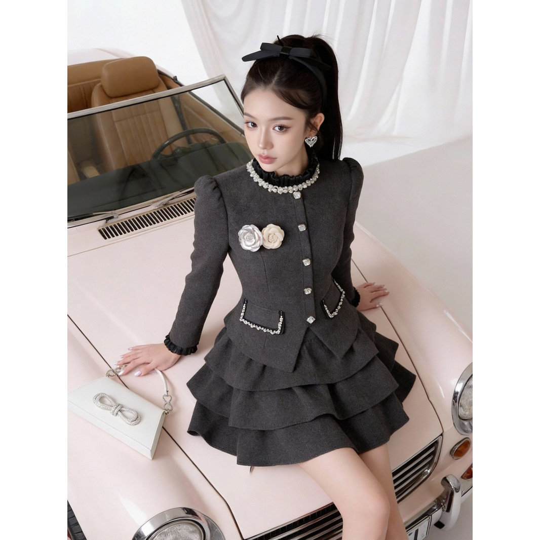 显瘦短款礼服裙女性优雅连衣裙