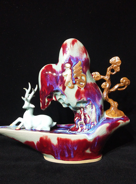 祝福客厅装饰品钧瓷中式