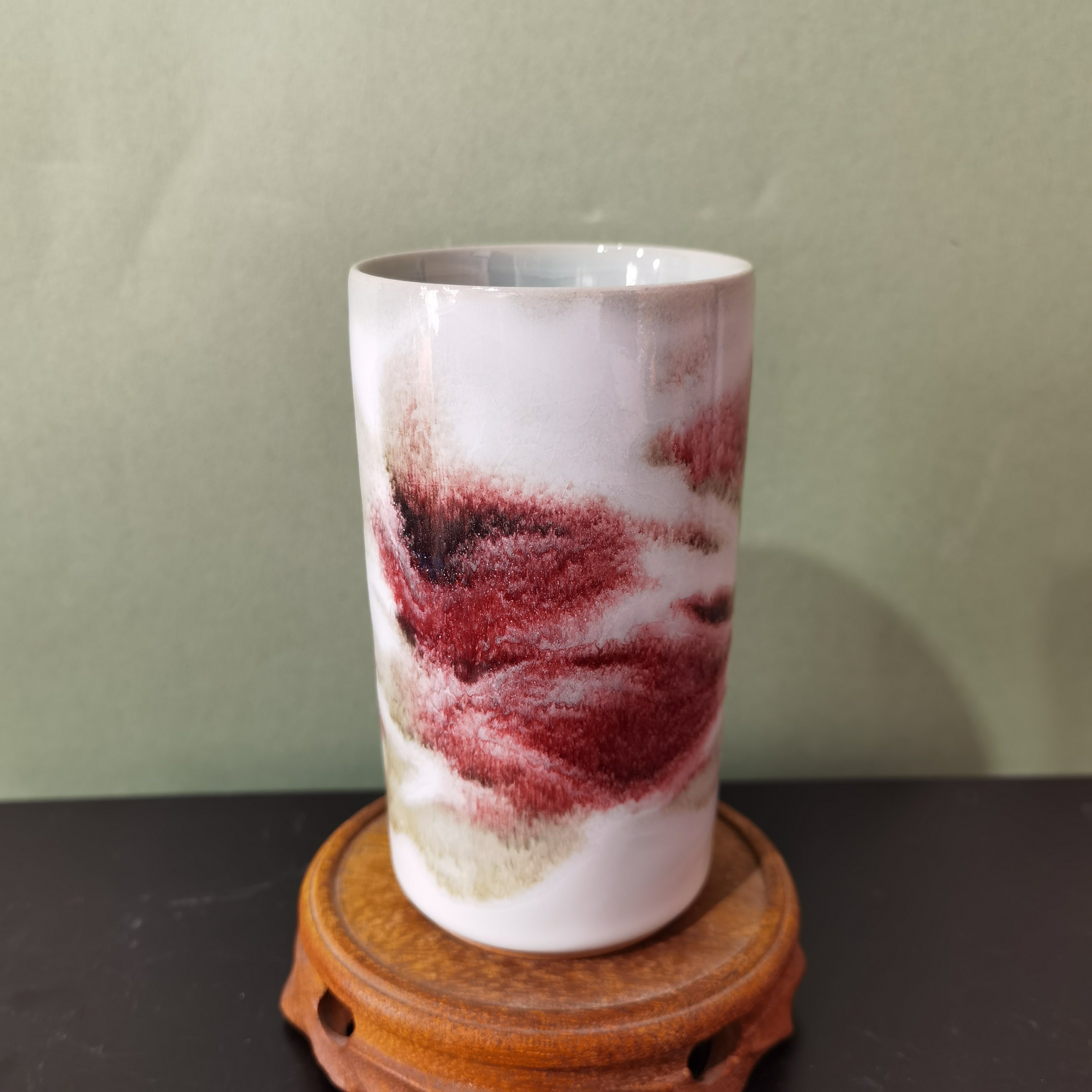 钧瓷窑变山水釉可乐杯啤酒杯高颜值茶杯大容量品茗杯陶瓷个人单杯