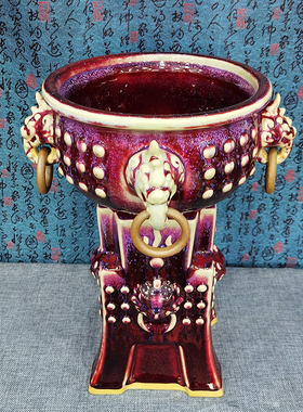 钧瓷聚宝盆摆件招财聚财家用装饰品客厅摆设陶瓷乔迁开业旺财礼品