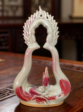 钧瓷坐佛摆件佛在心中创意香插客厅玄关茶室装饰品摆设乔迁礼品