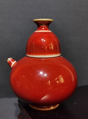 钧瓷创意葫芦酒壶一壶一杯 中式复古分酒器 神垕镇钧红釉酒具送礼