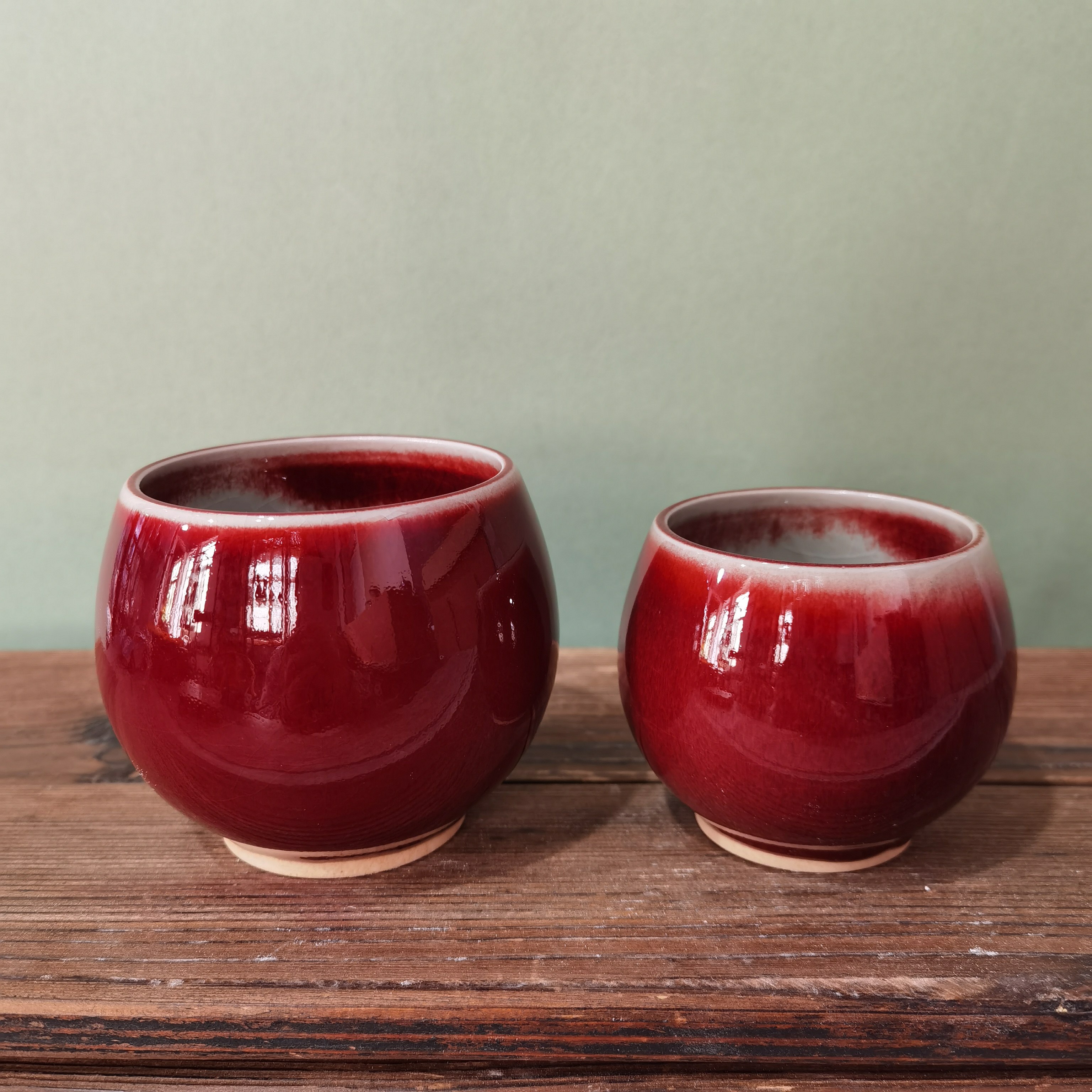 钧红釉罗汉杯钧瓷主人杯大号茶碗陶瓷功夫茶具个人专用品茗杯单杯