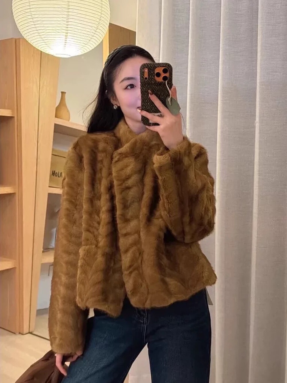 2025新款小香风皮毛一体外套女高级感仿水貂毛小个子皮草大衣