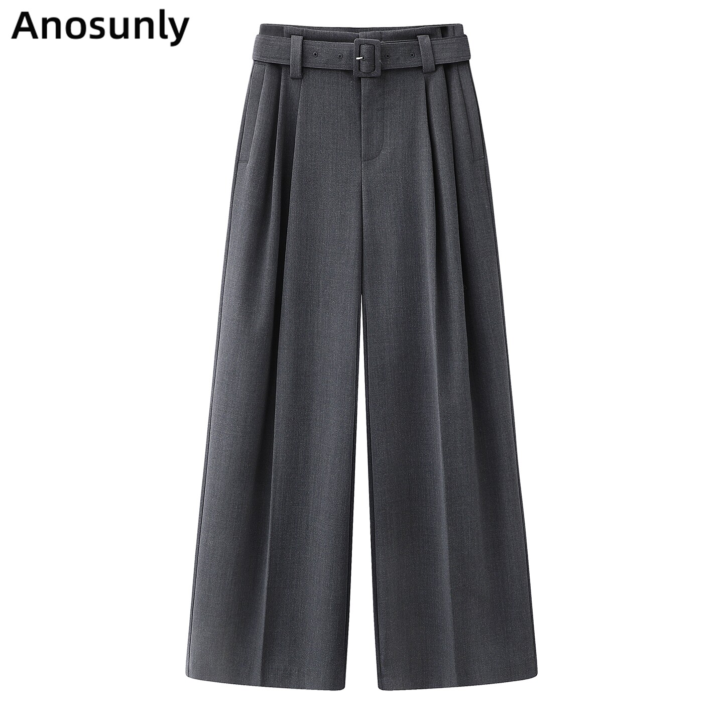 艾诺丝菡俐阔腿休闲裤2026春季新品高腰西装直筒长裤女1161/1160