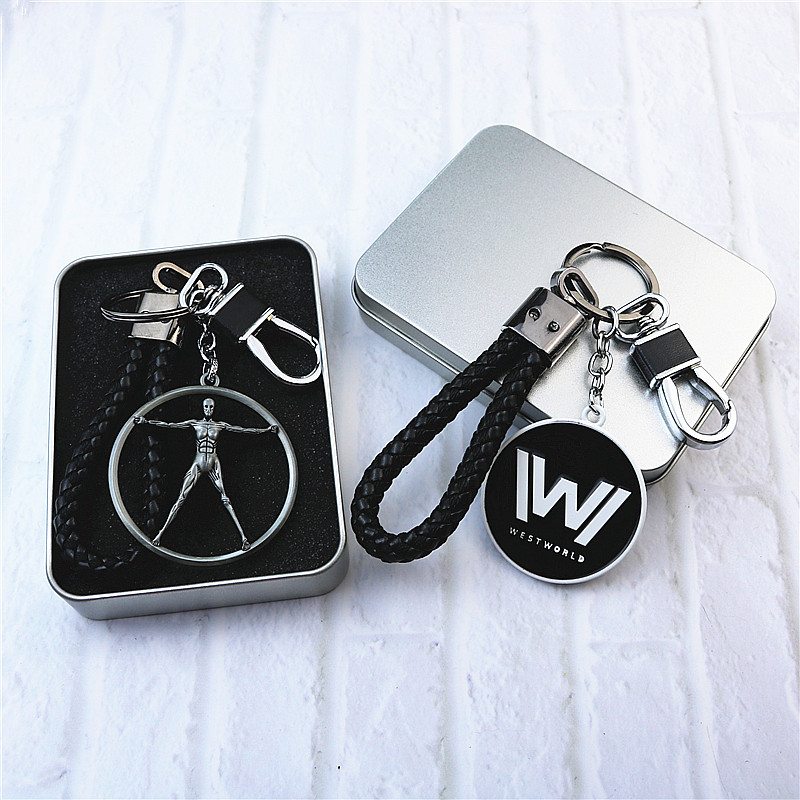 美剧west  world周边西部世界标志钥匙扣圈链男汽车挂件铁盒礼物