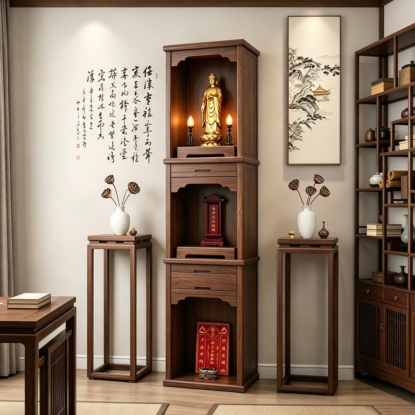 喜善福品牌实木佛龛包邮到家