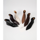 Fermina 尖头弹力瘦瘦靴女中跟短靴秋季新款通勤风单靴子黑色女靴