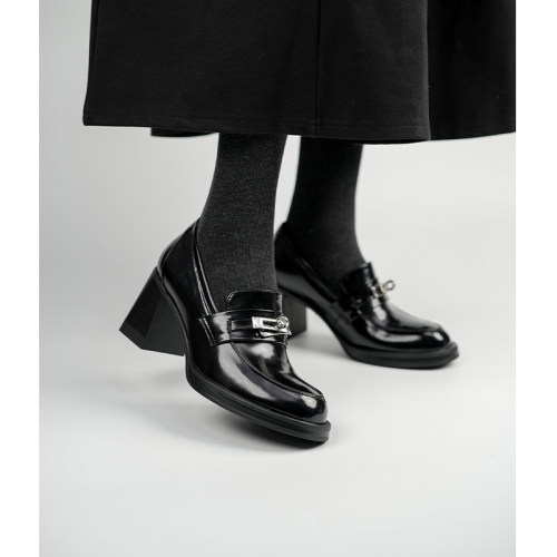 Fermina粗跟高跟乐福鞋简约单鞋