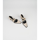 交叉带白色高跟鞋 Fermina小众设计感浅口单鞋 女细跟中空凉鞋 气质