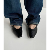 Fermina小方头浅口单鞋 鞋 女低跟百搭一字扣舒适女鞋 上班通勤四季