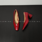 简约百搭高跟鞋 上班通勤鞋 法式 Fermina小方头浅口单鞋 复古女巫鞋