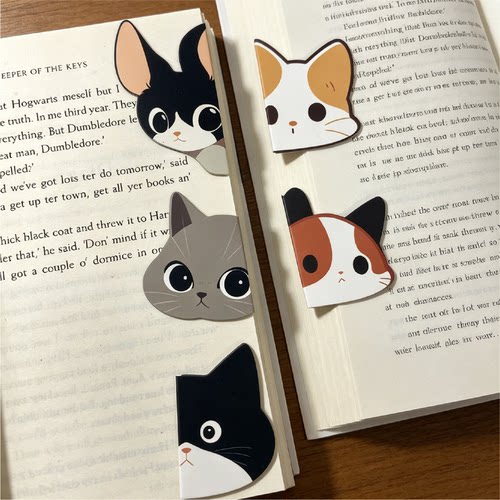 迷恋猫卡通磁吸磁铁猫咪书签可爱磁性文艺书夹创意小学生礼物文创