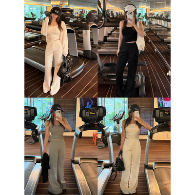 Scout 肯豆日常 运动休闲vibe胸垫背心+莫代尔高弹微喇长裤女夏季