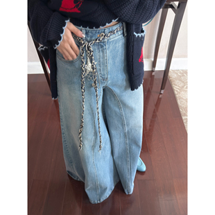 女冬休闲裤 Scout 型街头大廓形复古水洗牛仔裤 巨时髦版 子 C位牛仔