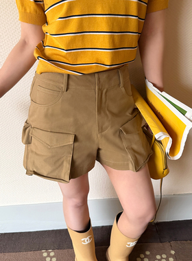 Scout 夏季外出百搭显腿长短裤女水洗工艺复古感新款工装宽松短裤
