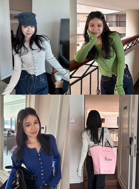 Scout 「圣马丁创意」随性多金属扣装饰高JI纸片人内搭针织Top