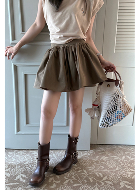 Scout 波西风回潮 蓬蓬中低腰造型感显腿长短裤半裙女防走光a字裙