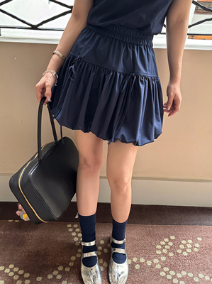 Scout 【芭蕾少女】Chao好搭B入清凉软缎松紧腰花苞蓬蓬短裙女夏