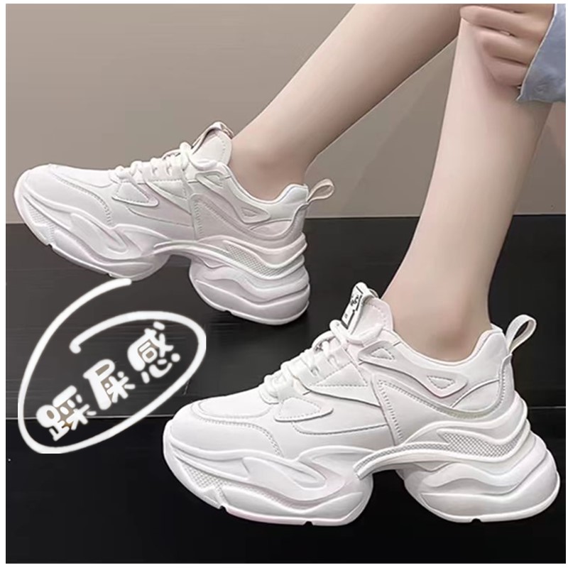真皮内增高10CM女鞋老爹鞋增高