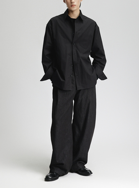 三木公白 日系复古休闲裤男宽松垂坠 高级感直筒牛仔裤廓形百搭