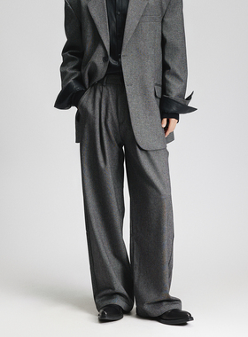 三木公白 日系复古休闲西裤男宽松垂坠 高级感优雅百搭直筒裤精致