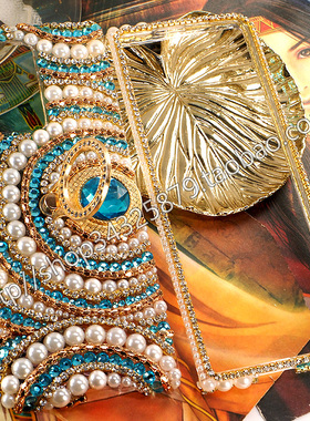 蓝色迷情水钻带指环扣适用于三星Z Fold2华为oppo折叠屏手机壳