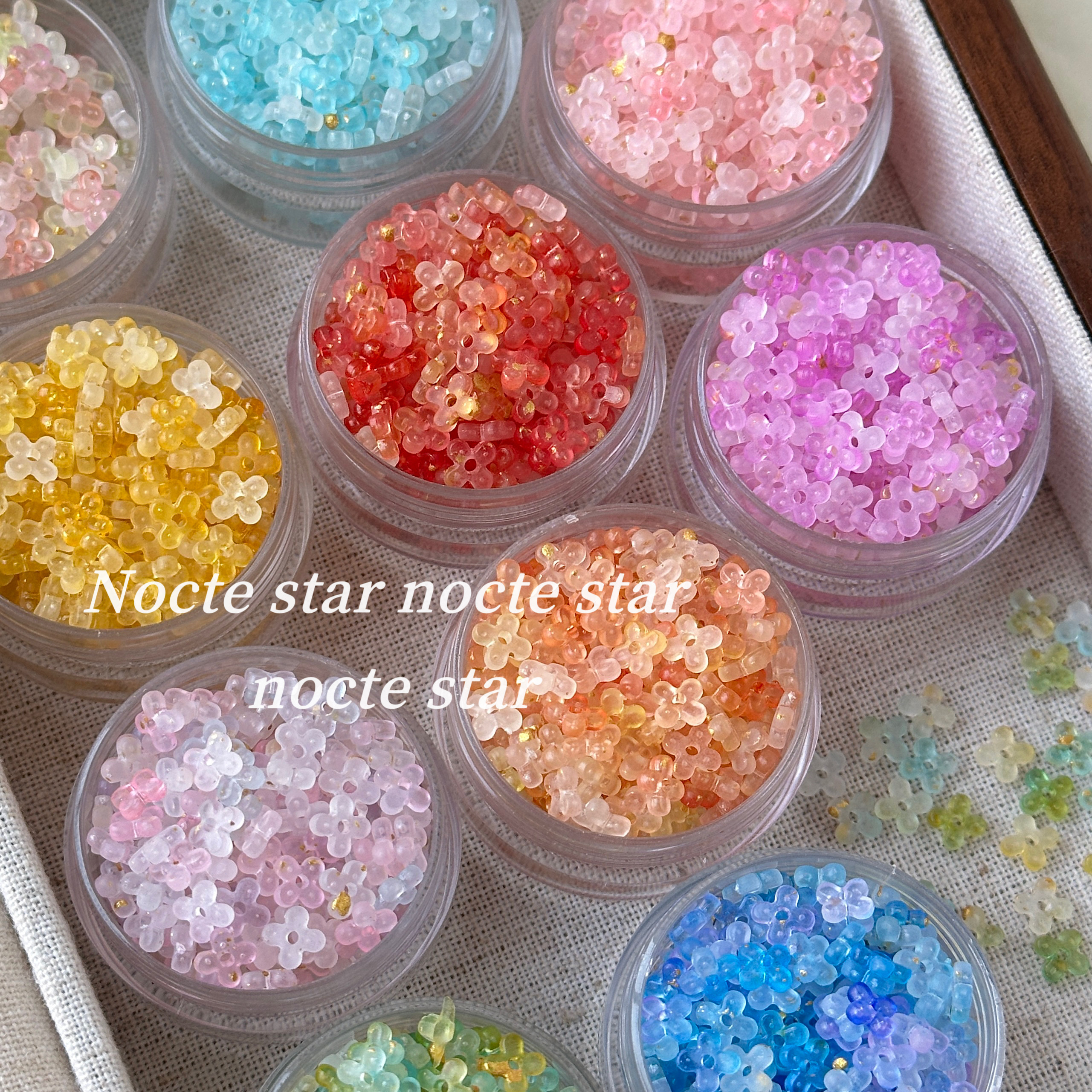 5mm亚克力磨砂鎏金中孔迷你桂花 diy手工串珠手链项链手机链配饰