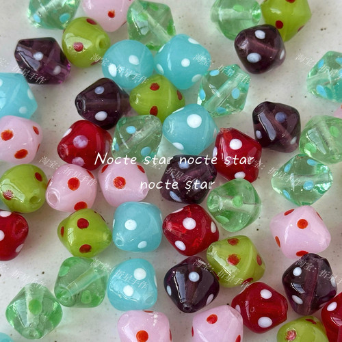 16mm大号手工波点菱形琉璃珠 diy手工串珠手链项链手机链配件挂件