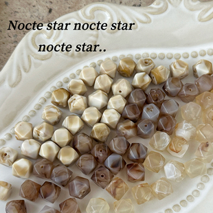 亚克力晕染古风菱形珠子 diy手工串珠手链项链手机链配饰散珠材料