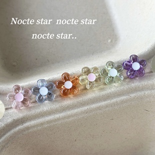 亚克力光学镀滴油小花 diy手工串珠手链项链手机链配饰散珠材料