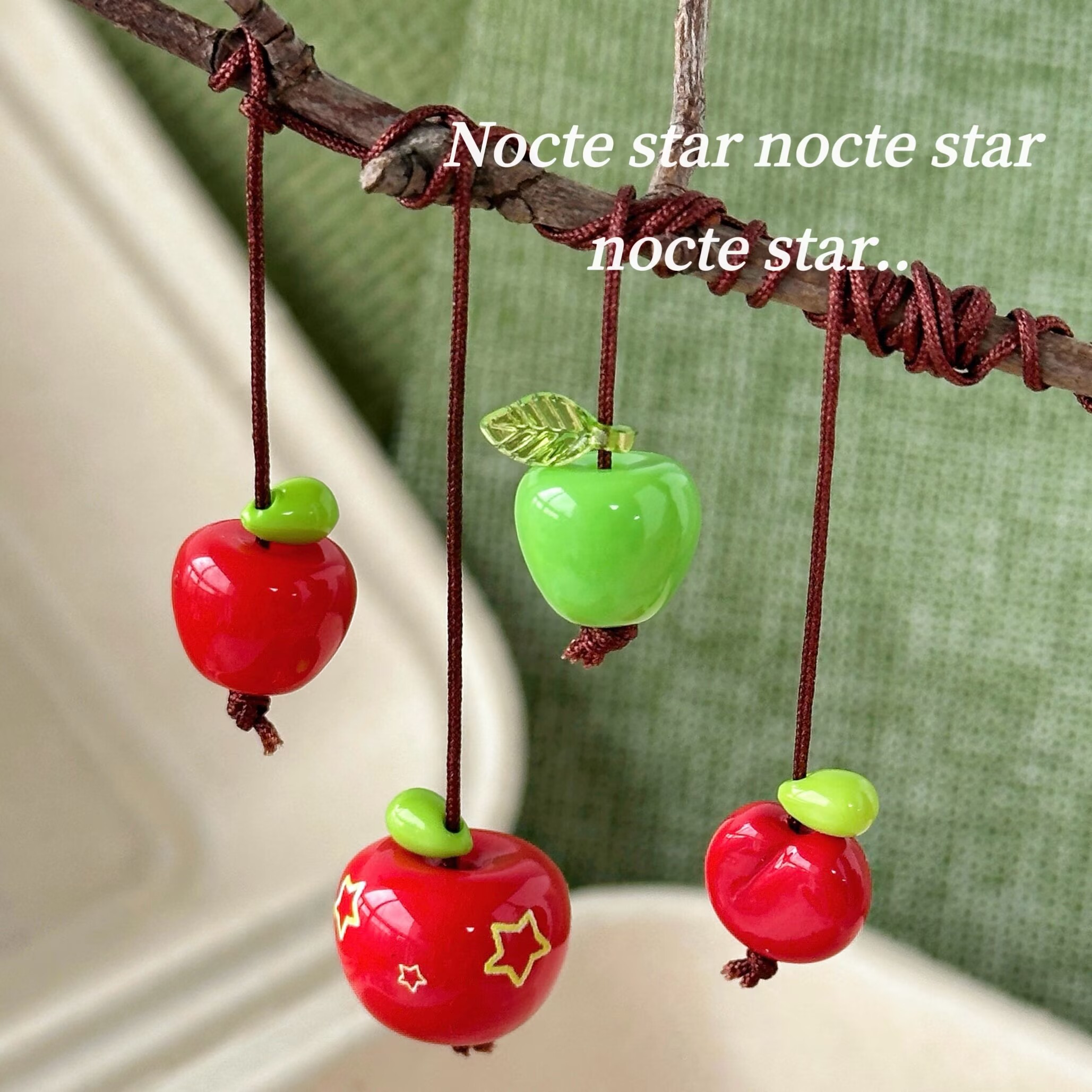 仿捷克珠亚克力树叶苹果 手工diy串珠饰品配件手链手机链配件散珠