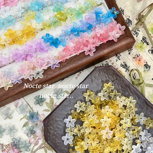 亚克力复古中孔桃花散珠diy古风小花朵 手工玉簪花装饰配件批发