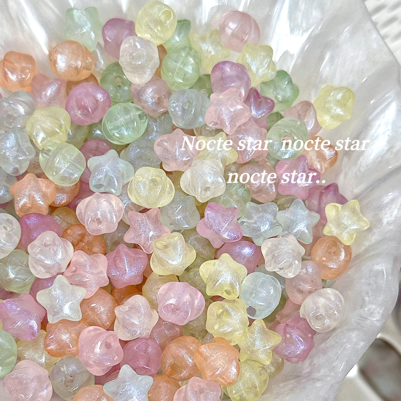 马卡龙人鱼泪折角星星 手工diy串珠饰品配件 手链手机链散珠配饰