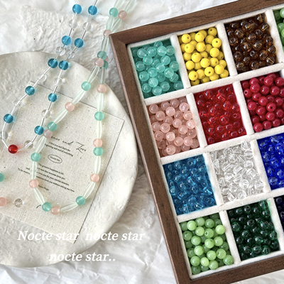 6mm不掉色本色圆珠米珠手工diy串珠饰品配件手链手机链散珠材料