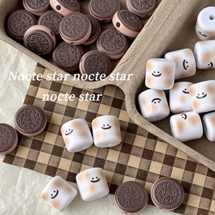 亚克力直孔棉花糖奥利奥珠 diy手工串珠手机链钥匙扣包挂饰品配件