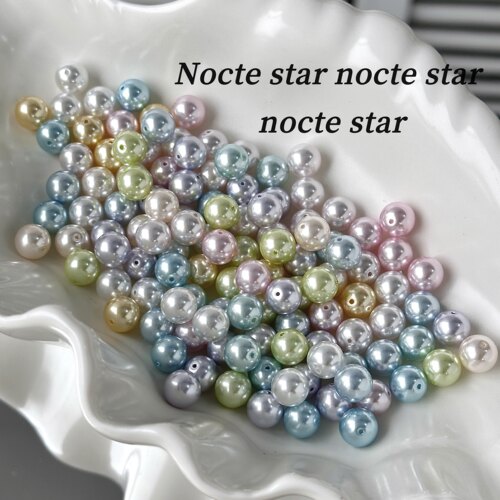 8mm彩色高亮玻璃仿珍珠直孔珠 diy手工串珠手链项链配饰散珠材料 - 封面