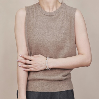 新款秋冬100纯山羊绒衫女圆领针织圆领背心/V领套头外衫两件套装