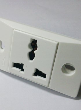 工业流水线老化电源插座面板一位三孔两孔11801A窄板小板10A三插