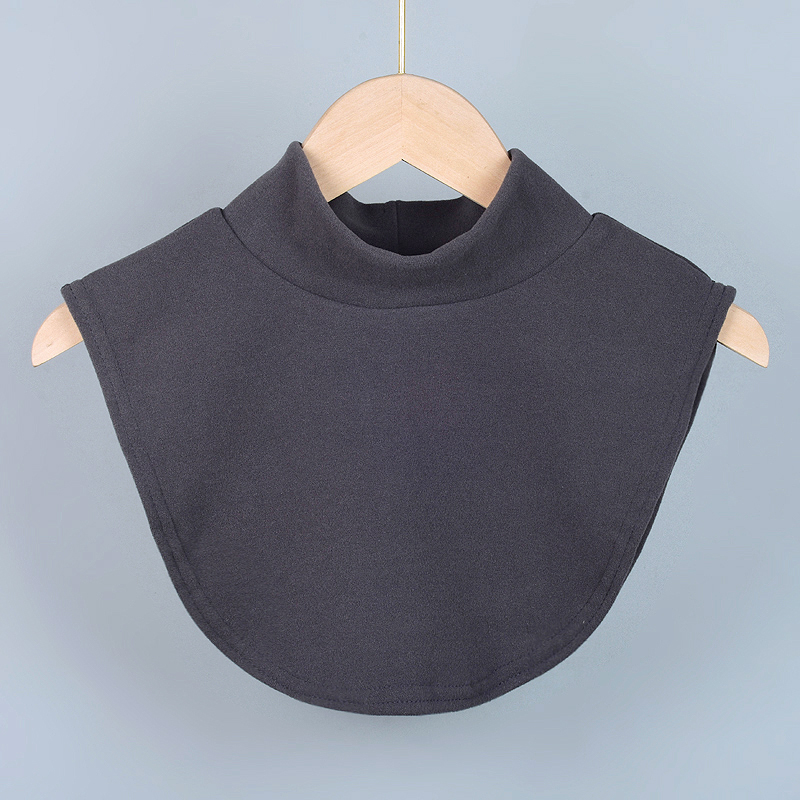 双面德绒半高领高弹假领子男款