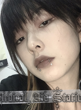 【MAS救护所】医用钛钢珍珠唇钉唇环 不对称马蹄环 防过敏 不褪色